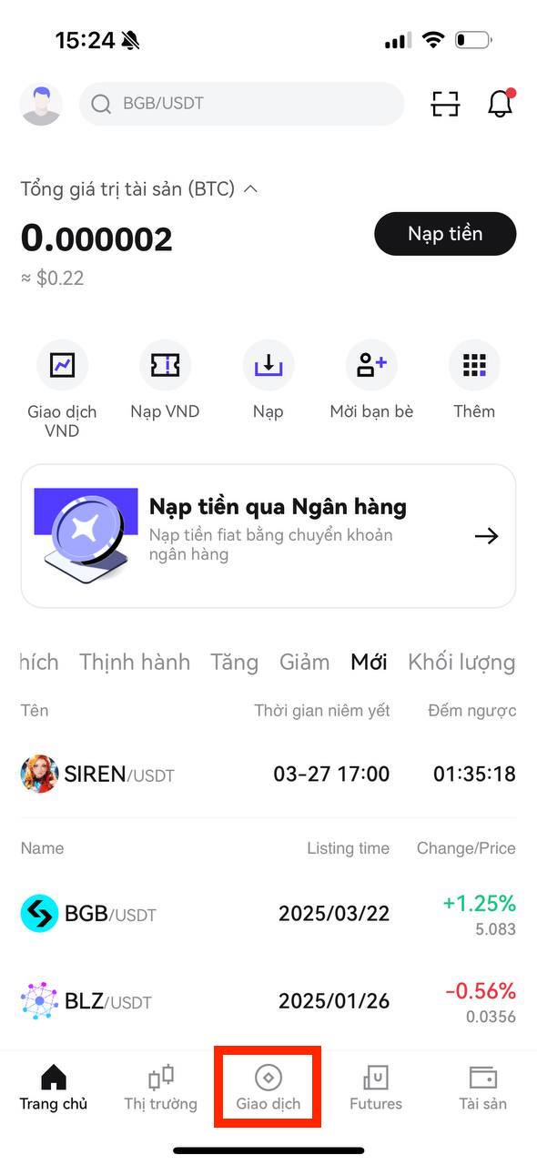 Cách thực hiện Giao dịch Spot trên BITGP - Hướng dẫn ứng dụng image 0